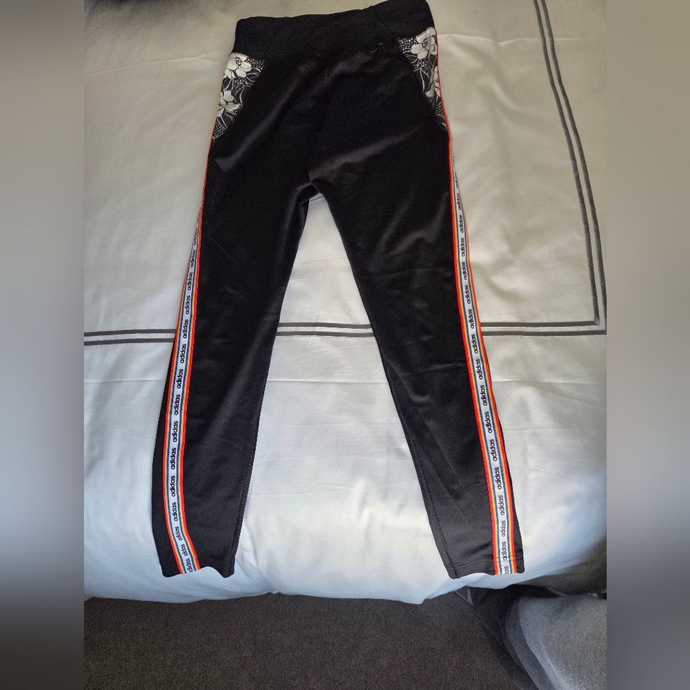 Adidas Black and Orange Leggings